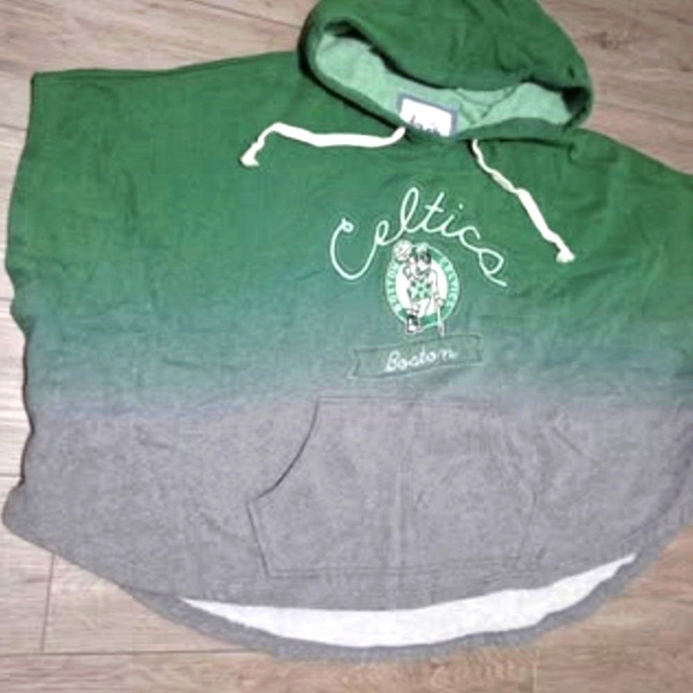 Boston Celtics NBA Hoodie Cape Sweatshirt Alyssa Milano Womans M